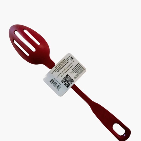 Mainstays Red Silicone Slotted Spoon Heat Resistant Cooking Serving Utensil - Picture 2 of 5